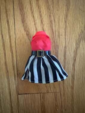 Vintage 1970s Topper Dawn Doll Outfit Red Halter with Striped Skirt